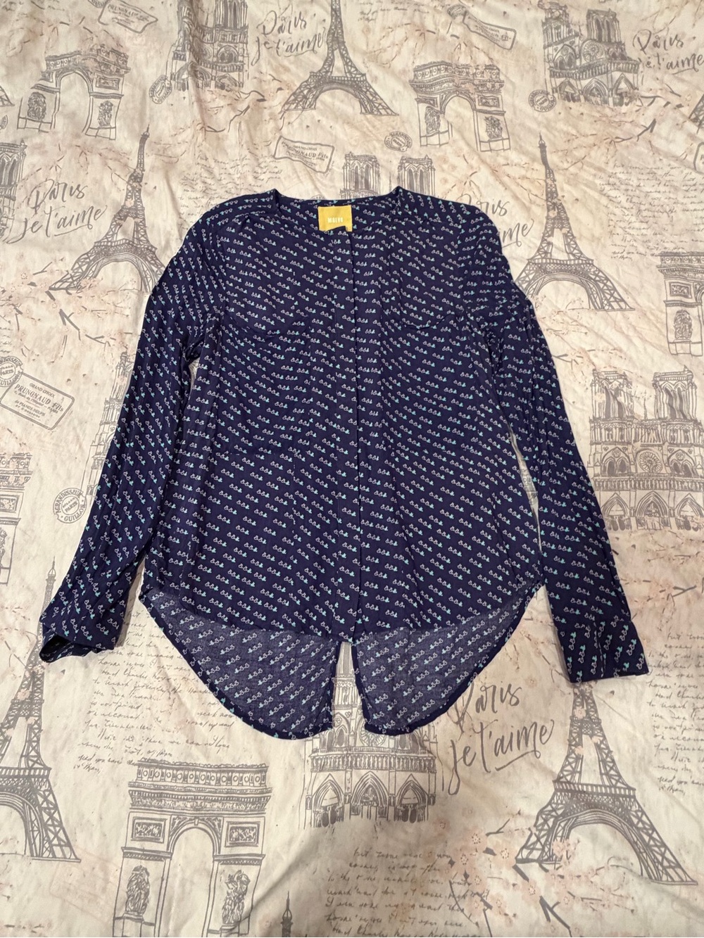 Anthologie Maeve Bird Print Button Down Blouse size 4